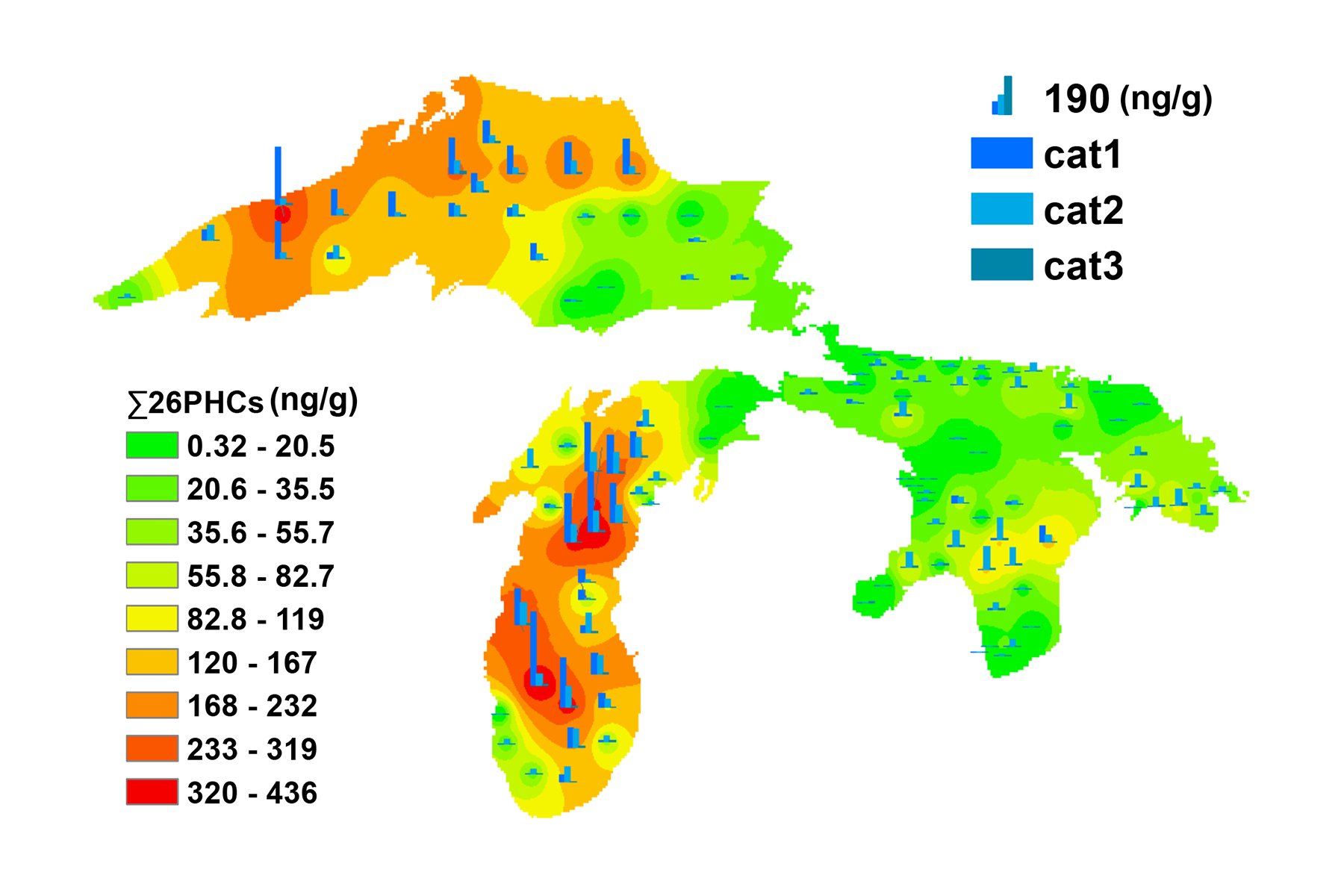 New map shows PHCZs chemical contamination in the Great Lakes