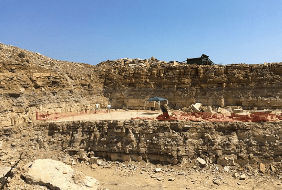 Giant dinosaur footprints discovered in Britain stone quarry