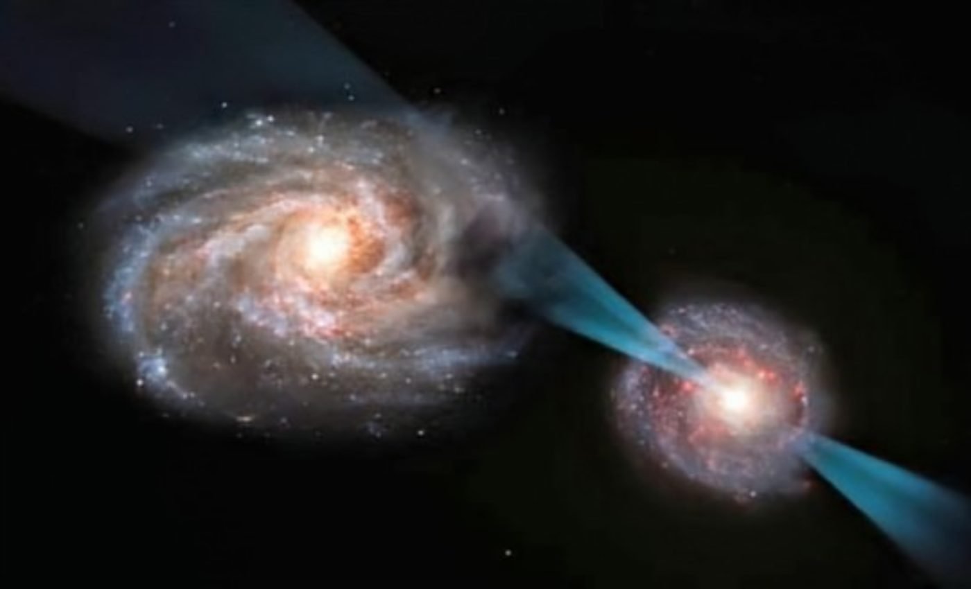 Ancient galaxy collision reveals a quasar shutting down star birth
